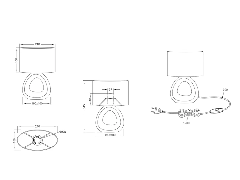 Reality Leuchten Tischleuchte GIZEH 1 Flammig Keramik Silberfarbig Stoffschirm Weiß Höhe 34cm 4 Reality Leuchten Tischleuchte GIZEH 1 Flammig Keramik Silberfarbig Stoffschirm Weiß Höhe 34cm – Bild 4