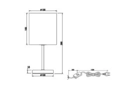 Reality Leuchten Tischleuchte JERRY 1 Flammig Metall Stoffschirm In Schwarz/Gold, 28cm Hoch -Globo Store tischleuchte jerry 1 flammig metall stoffschirm in 6