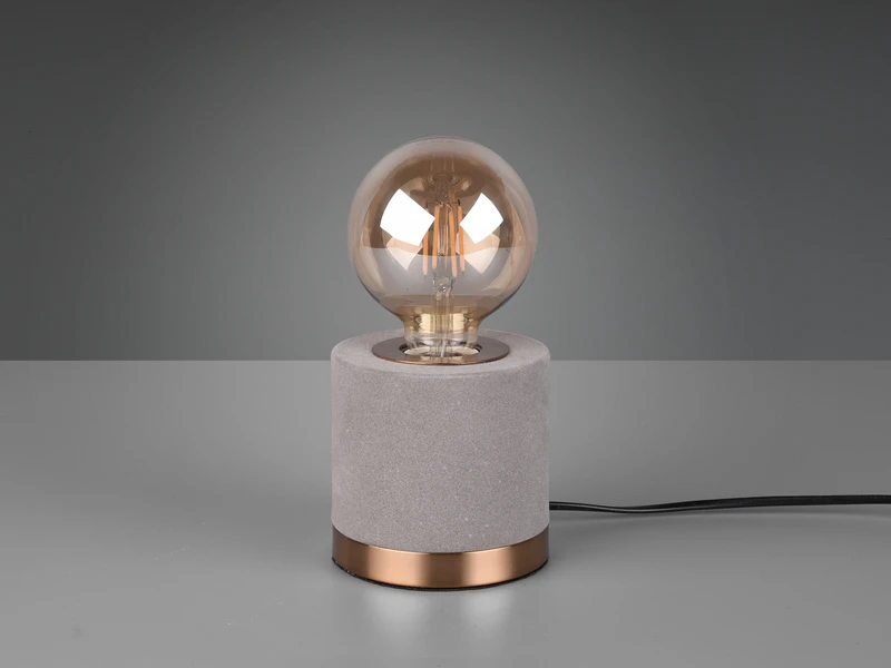 Reality Leuchten Tischleuchte JUDY Samt Grau/Messing Retro Style - Ø 11cm, Höhe 11cm 6 Reality Leuchten Tischleuchte JUDY Samt Grau/Messing Retro Style - Ø 11cm, Höhe 11cm – Bild 6