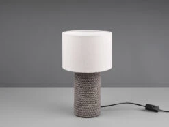 Reality Leuchten Tischleuchte MALA Keramik Mit Stoffschirm In Beige Ø22cm Höhe 38cm -Globo Store tischleuchte mala keramik mit stoffschirm in beige 5