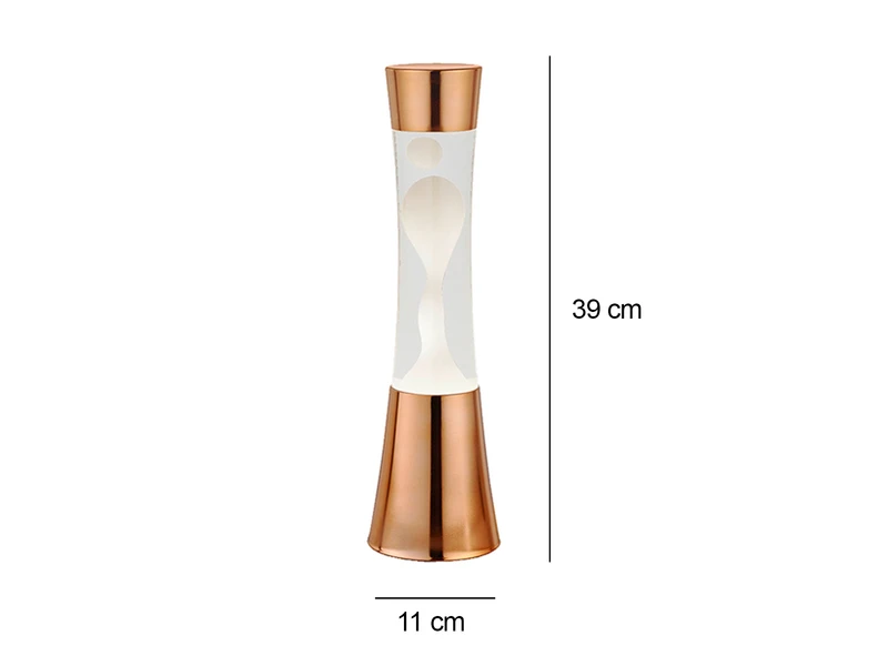 Reality Leuchten Trendige 90er Jahre Säulen Lavalampe Magma In Kupfer, Höhe 39cm Ø11cm 3 Reality Leuchten Trendige 90er Jahre Säulen Lavalampe Magma In Kupfer, Höhe 39cm Ø11cm – Bild 3