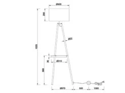 Reality Leuchten Tripod Stehleuchte COLETTE Mit Stoffschirm In Taupe/Gold & Ablagetisch, H 152cm -Globo Store tripod stehleuchte colette mit stoffschirm in taup 9