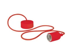 Vellight Universal Schnurpendel Textil Rot Mit E27 Filament LED, Kabel 140cm -Globo Store universal schnurpendel textil rot mit e27 filament 2
