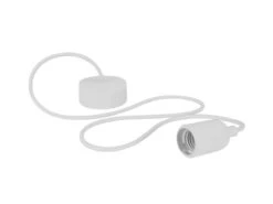 Vellight Universal Schnurpendel Textil Weiß Für Hängelampe E27 Max. 60W, Kabel 140cm