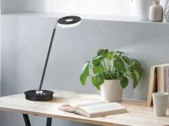 Fischer & Honsel Verstellbare LED Schreibtischlampe DENT Schwarz Mit Dimmer - Höhe 46cm