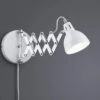 MeineWunschleuchte Verstellbare LED Wandleuchte Mit Scherengelenk Aus Metall In Weiß Matt