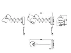 Reality Leuchten Verstellbare Wandleuchte SCISSOR Mit Scherengelenk Aus Metall In Betonfarben -Globo Store verstellbare wandleuchte scissor mit scherengelenk 3