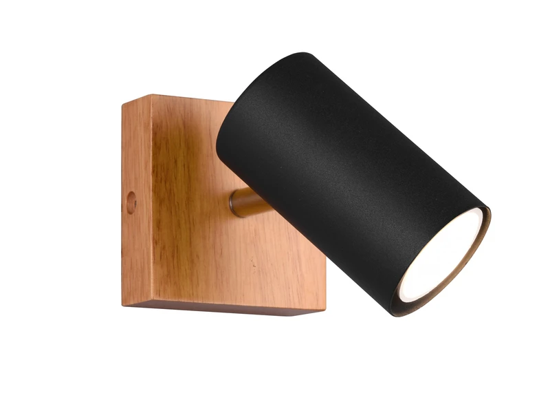 Trio Leuchten Wand- & Deckenstrahler MARLEY Schwarz Mit Holz 1-flammig Spot Schwenkbar 2 Trio Leuchten Wand- & Deckenstrahler MARLEY Schwarz Mit Holz 1-flammig Spot Schwenkbar – Bild 2