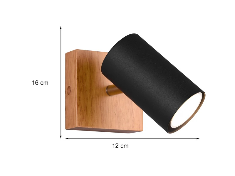 Trio Leuchten Wand- & Deckenstrahler MARLEY Schwarz Mit Holz 1-flammig Spot Schwenkbar 3 Trio Leuchten Wand- & Deckenstrahler MARLEY Schwarz Mit Holz 1-flammig Spot Schwenkbar – Bild 3
