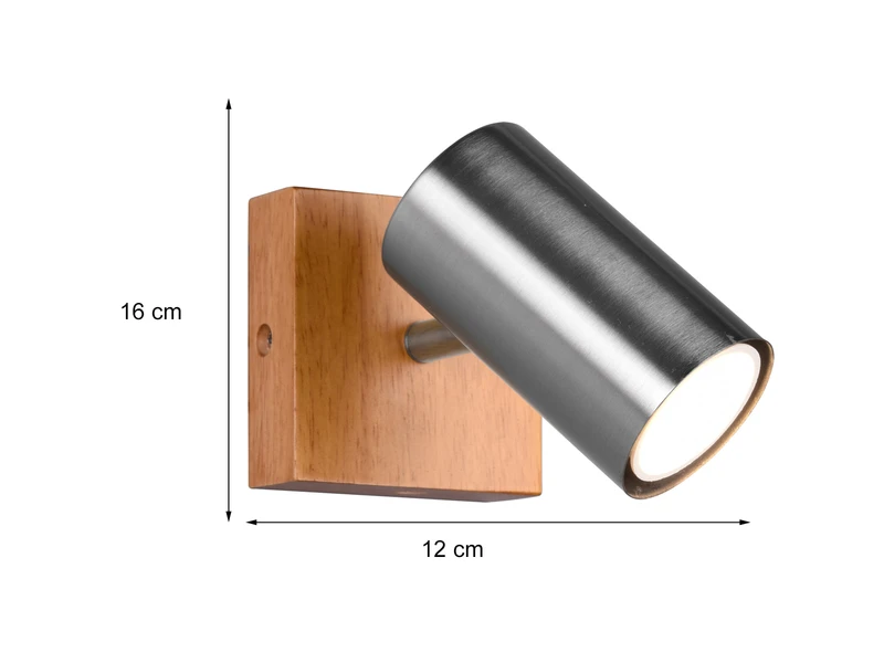Trio Leuchten Wand- & Deckenstrahler MARLEY Silber Mit Holz 1-flammig Spot Schwenkbar 4 Trio Leuchten Wand- & Deckenstrahler MARLEY Silber Mit Holz 1-flammig Spot Schwenkbar – Bild 4