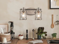 KICHLER Wandleuchte ASHLAND BAY In Chrom Für Badezimmer & Wohnraum, Breite 36cm -Globo Store wandleuchte ashland bay in chrom fuer badezimmer w 13