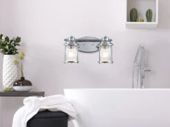 KICHLER Wandleuchte ASHLAND BAY In Chrom Für Badezimmer & Wohnraum, Breite 36cm -Globo Store wandleuchte ashland bay in chrom fuer badezimmer w 14