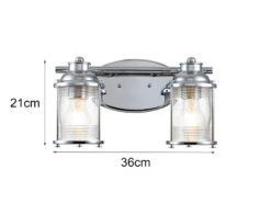 KICHLER Wandleuchte ASHLAND BAY In Chrom Für Badezimmer & Wohnraum, Breite 36cm -Globo Store wandleuchte ashland bay in chrom fuer badezimmer w 18