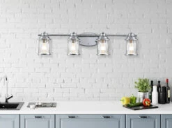 KICHLER Wandleuchte ASHLAND BAY In Chrom Für Badezimmer & Wohnraum, Breite 86cm -Globo Store wandleuchte ashland bay in chrom fuer badezimmer w 3