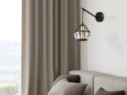 Globo Wandleuchte LOIS Mit Glaskristallen Metall Schwarz Gold, Höhe 25cm 18 Globo Wandleuchte LOIS Mit Glaskristallen Metall Schwarz Gold, Höhe 25cm -Globo Store wandleuchte lois mit glaskristallen metall schwarz 6