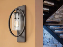 FEISS Wandleuchte MARLENA Aus Massivem Stahl In Bronze Mit Glas, Höhe 45,7cm -Globo Store wandleuchte marlena aus massivem stahl in bronze m 3