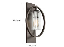 FEISS Wandleuchte MARLENA Aus Massivem Stahl In Bronze Mit Glas, Höhe 45,7cm -Globo Store wandleuchte marlena aus massivem stahl in bronze m 9