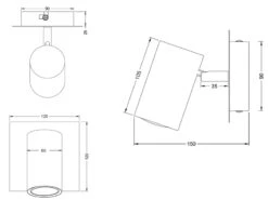 Trio Leuchten Wandleuchte MARLEY Aus Schwarz Mattem Metall Mit Schwenkbarem Spot, GU10-Sockel -Globo Store wandleuchte marley aus schwarz mattem metall mit s 4
