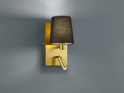 Trio Leuchten Wandleuchte MARRIOT Gold Mit Schwenkbarem Leselicht & Stoffschirm Rund Schwarz 10 Trio Leuchten Wandleuchte MARRIOT Gold Mit Schwenkbarem Leselicht & Stoffschirm Rund Schwarz -Globo Store wandleuchte marriot gold mit schwenkbarem leselich 2