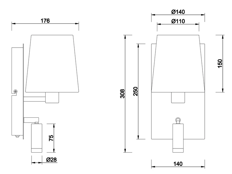 Trio Leuchten Wandleuchte MARRIOT Gold Mit Schwenkbarem Leselicht & Stoffschirm Rund Schwarz 7 Trio Leuchten Wandleuchte MARRIOT Gold Mit Schwenkbarem Leselicht & Stoffschirm Rund Schwarz – Bild 7