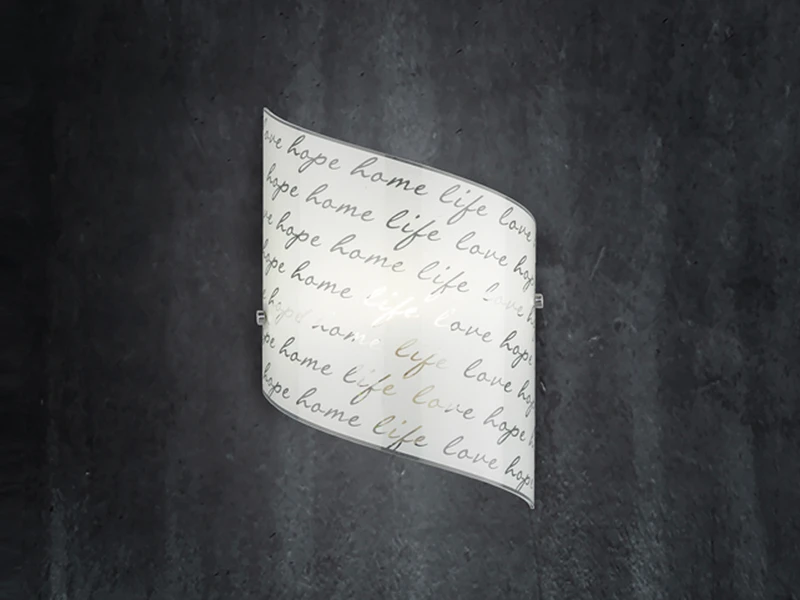 Trio Leuchten Wandleuchte SIGNA Mit Glasschirm & Signatur Dekor, Höhe 30cm 4 Trio Leuchten Wandleuchte SIGNA Mit Glasschirm & Signatur Dekor, Höhe 30cm – Bild 4