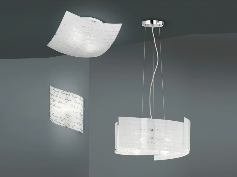 Trio Leuchten Wandleuchte SIGNA Mit Glasschirm & Signatur Dekor, Höhe 30cm 9 Trio Leuchten Wandleuchte SIGNA Mit Glasschirm & Signatur Dekor, Höhe 30cm – Bild 9