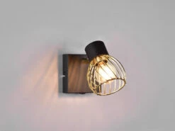 Reality Leuchten Wandstrahler ARDON Mit Gitter Lampenschirm In Gold, Höhe 16cm -Globo Store wandstrahler ardon mit gitter lampenschirm in gold 2