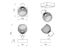 Reality Leuchten Wandstrahler ARDON Mit Gitter Lampenschirm In Gold, Höhe 16cm -Globo Store wandstrahler ardon mit gitter lampenschirm in gold 7