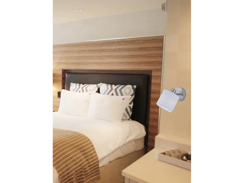 Reality Leuchten Wandstrahler TOMMY 1 Flammig In Silber Matt Mit Stoffschirm In Weiß Ø12cm 3 Reality Leuchten Wandstrahler TOMMY 1 Flammig In Silber Matt Mit Stoffschirm In Weiß Ø12cm – Bild 3