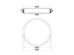 Trio Leuchten Dimmbare LED Deckenleuchte ISEO Mit Echtholz Schwarz Ø 40cm -Globo Store zeichnung deckenleuchte bemassung