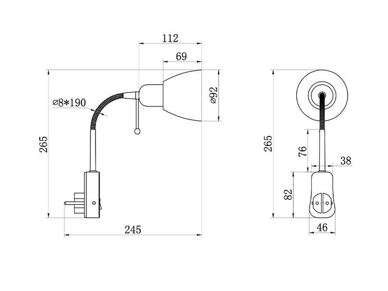 MeineWunschleuchte LED Steckerspot Mit Flexarm Und Schalter, Schwarz Höhe 26,5cm 6 MeineWunschleuchte LED Steckerspot Mit Flexarm Und Schalter, Schwarz Höhe 26,5cm – Bild 6