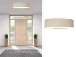 Smartwares Zeitlose Runde Deckenleuchte Mit Stoffschirm Aus Leinen Ø 40cm - CEILING DREAM