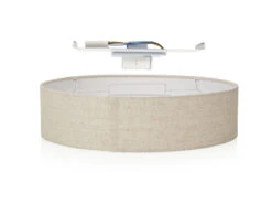 Smartwares Zeitlose Runde Deckenleuchte Mit Stoffschirm Aus Leinen Ø 40cm - CEILING DREAM -Globo Store zeitlose runde deckenleuchte mit stoffschirm aus l 3