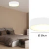 Smartwares Zeitlose Runde Deckenleuchte Mit Stoffschirm In Weiß Ø 50cm - CEILING DREAM