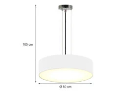 Smartwares Zeitlose Runde Hängeleuchte Mit Stoffschirm In Weiß Ø 50cm -Globo Store zeitlose runde haengeleuchte mit stoffschirm in we 2