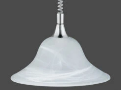 Trio Leuchten Zugpendelleuchte VIOLA Glas Weiß, Höhenverstellbar, Ø 39cm, Silber -Globo Store zugpendelleuchte viola glas weiss hoehenverstellba 6